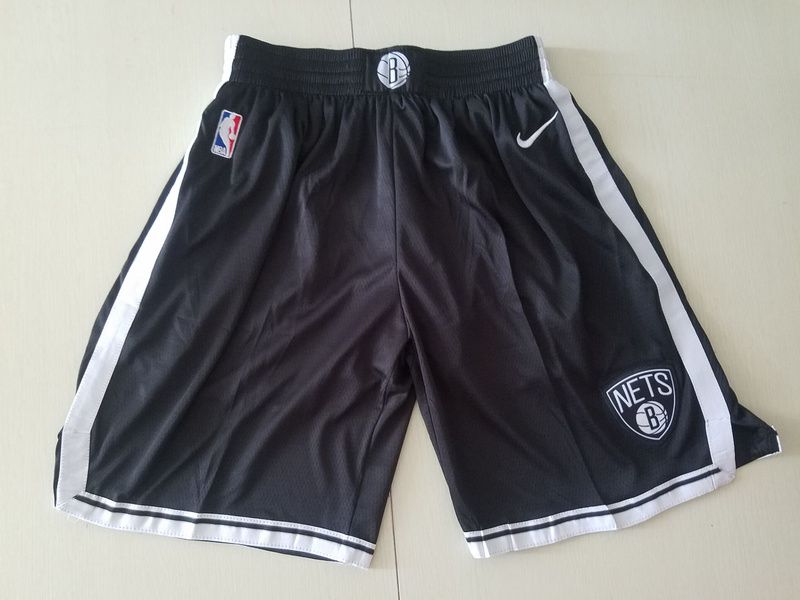Men NBA Nike Brooklyn Nets black shorts->more jerseys->NBA Jersey